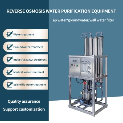 Sistema RO de Osmose Reversa 500L Equipamento de Processo de Água Pura Dessalinização